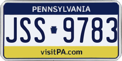 PA license plate JSS9783