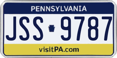 PA license plate JSS9787
