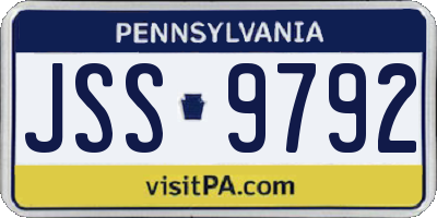 PA license plate JSS9792