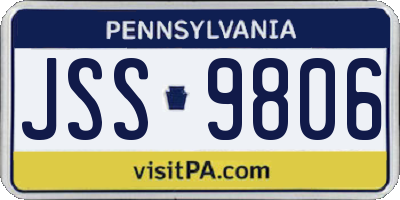 PA license plate JSS9806