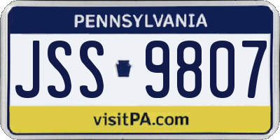 PA license plate JSS9807
