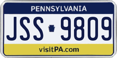 PA license plate JSS9809