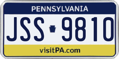 PA license plate JSS9810