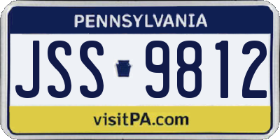 PA license plate JSS9812
