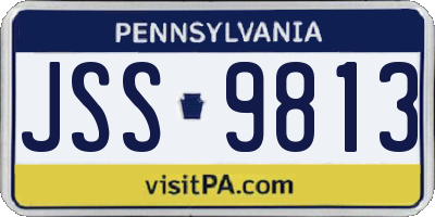 PA license plate JSS9813