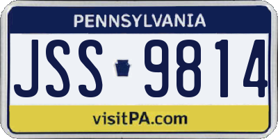 PA license plate JSS9814