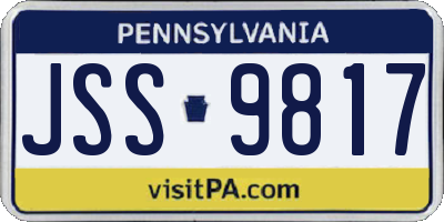 PA license plate JSS9817