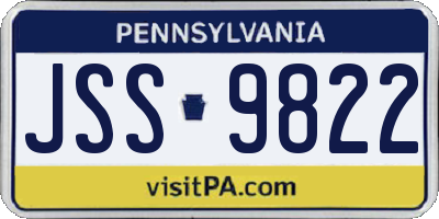 PA license plate JSS9822