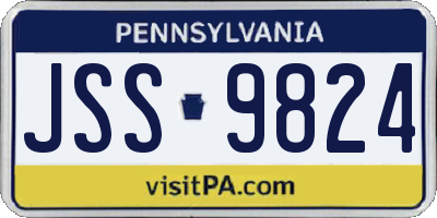PA license plate JSS9824