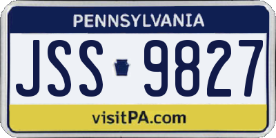 PA license plate JSS9827