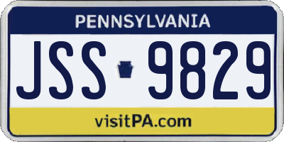 PA license plate JSS9829