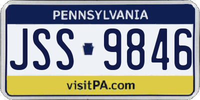 PA license plate JSS9846