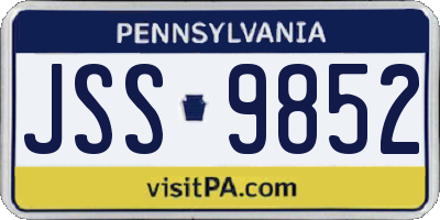 PA license plate JSS9852