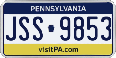PA license plate JSS9853
