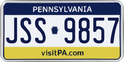 PA license plate JSS9857
