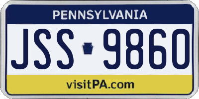 PA license plate JSS9860