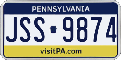PA license plate JSS9874