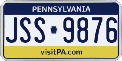 PA license plate JSS9876