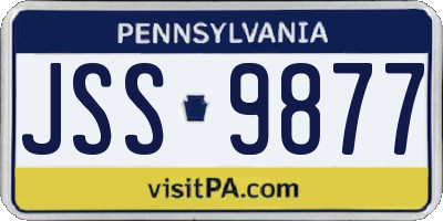 PA license plate JSS9877
