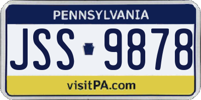 PA license plate JSS9878