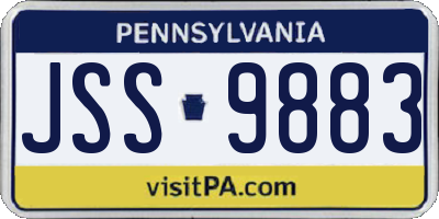 PA license plate JSS9883