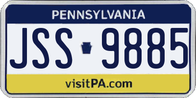 PA license plate JSS9885