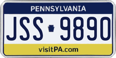 PA license plate JSS9890