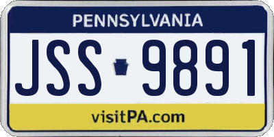 PA license plate JSS9891
