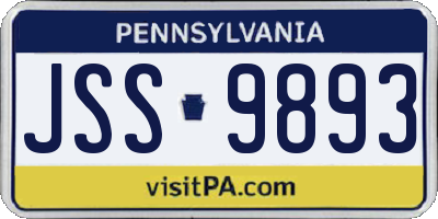 PA license plate JSS9893