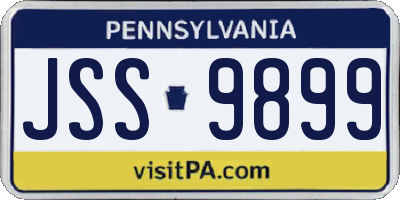 PA license plate JSS9899