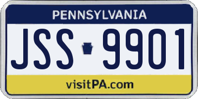 PA license plate JSS9901