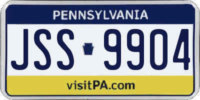 PA license plate JSS9904