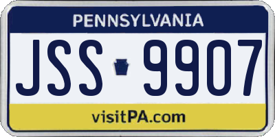 PA license plate JSS9907