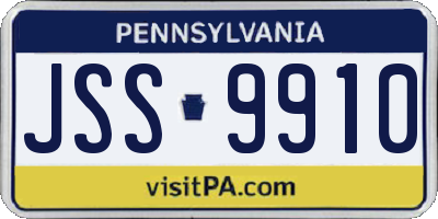 PA license plate JSS9910