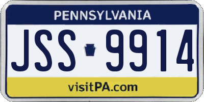 PA license plate JSS9914