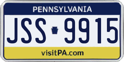 PA license plate JSS9915