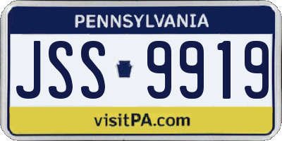 PA license plate JSS9919