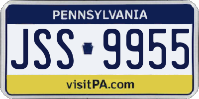 PA license plate JSS9955