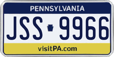 PA license plate JSS9966