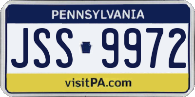 PA license plate JSS9972
