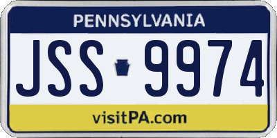 PA license plate JSS9974