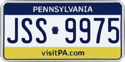 PA license plate JSS9975