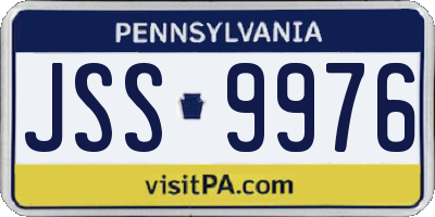 PA license plate JSS9976