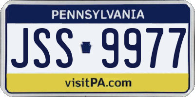 PA license plate JSS9977
