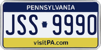 PA license plate JSS9990