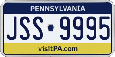 PA license plate JSS9995