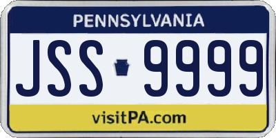 PA license plate JSS9999