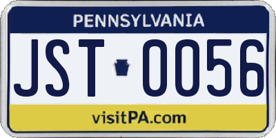 PA license plate JST0056
