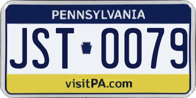PA license plate JST0079