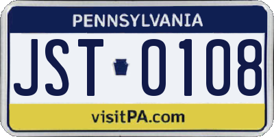 PA license plate JST0108